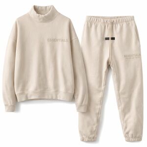 Fear of God Essentials Cream Sweatshirt & Jogger Set M/S Neutral Lounge Set